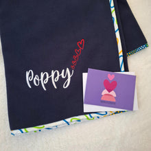 Load image into Gallery viewer, KDL Fleece Blankie Poppy with Khanga border