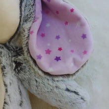Load image into Gallery viewer, Personalized Stuffed Animal Grey Bunny with Pink Stardust
