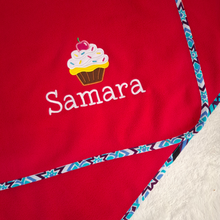 Load image into Gallery viewer, KDL Border Fleece Blankie Samara Cupcake
