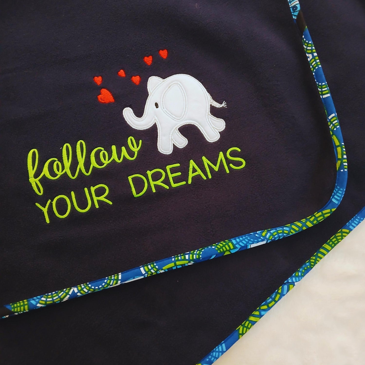 Ready to Gift Baby &amp; Kids Blankie Running Elephant "Follow your Dreams"