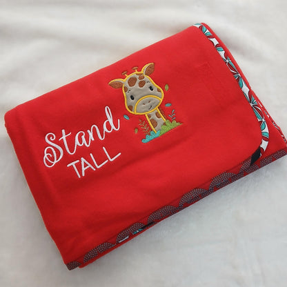 Ready to Gift Baby &amp; Kids Blankie "Stand Tall" Happy Giraffe